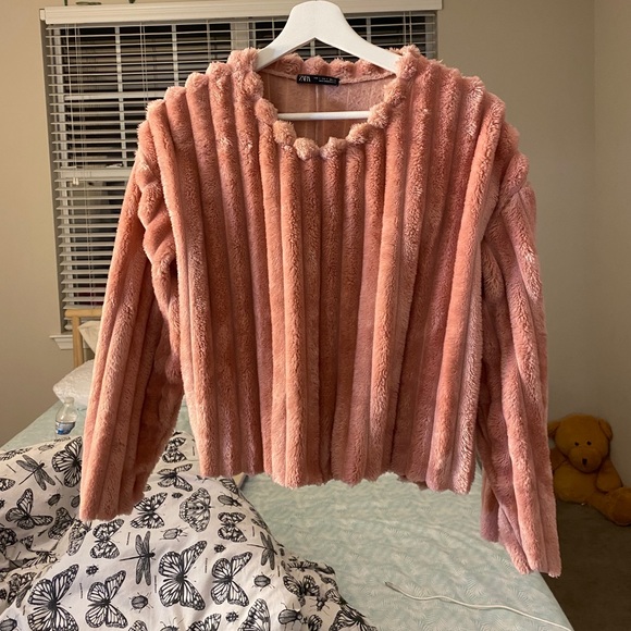 Zara Tea Pink Soft Puffer Sweater 💓 - Picture 1 of 5